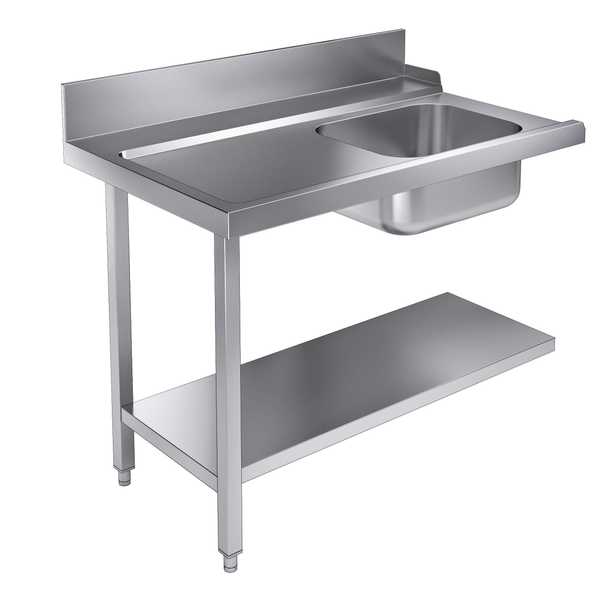 Combisteel Entry Table 1200mm Left, Bottom Shelf for Dishwashers 1