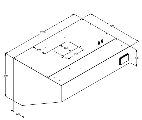 Combisteel Wall-Mounted Hood 1200mm, 900 m³/h, Complete Unit 3