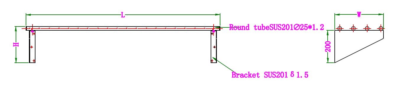 Combisteel Stainless Steel Tube Shelf 1200mm x 300mm 2
