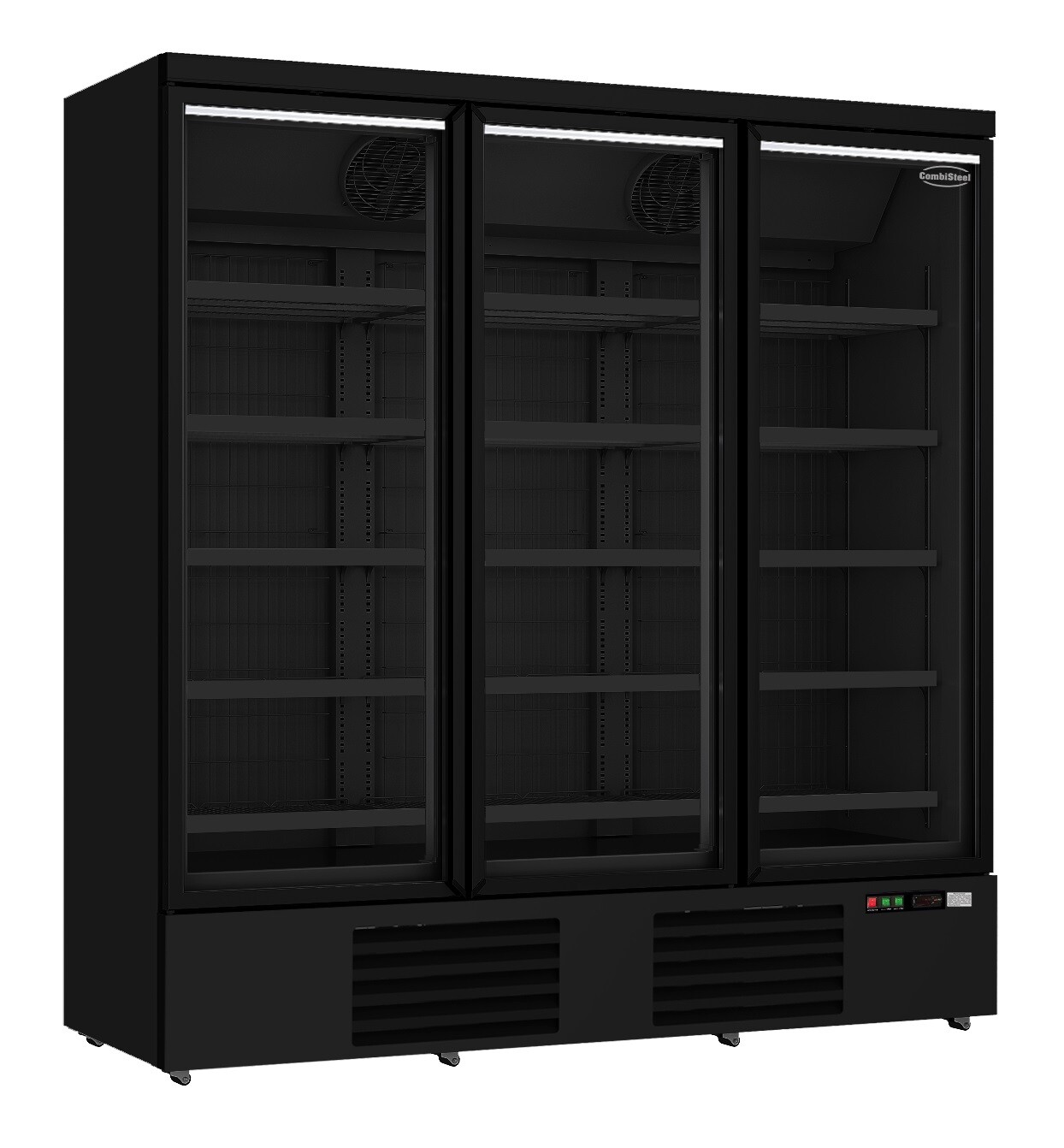 Combisteel Glass Door Freezer JDE-1530F BL, 1450L, 3 Doors Black 1
