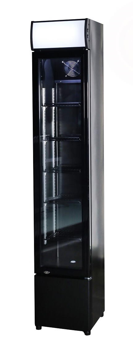 Combisteel Glass Door Refrigerator Narrow Black, 105L, Static Cooling 3