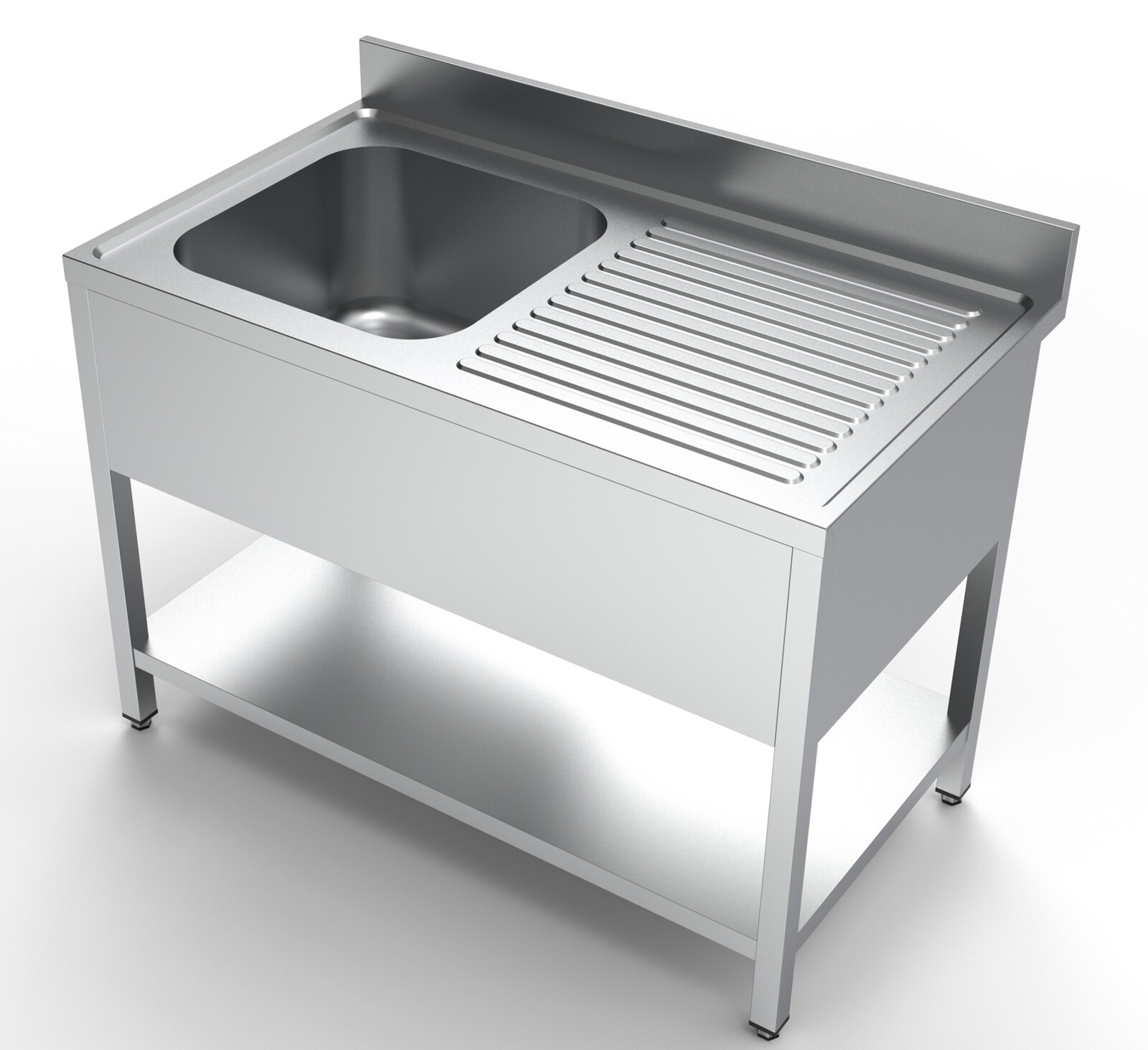 Combisteel Sink Unit 1200mm Left Bowl, Stainless Steel Shelf 1