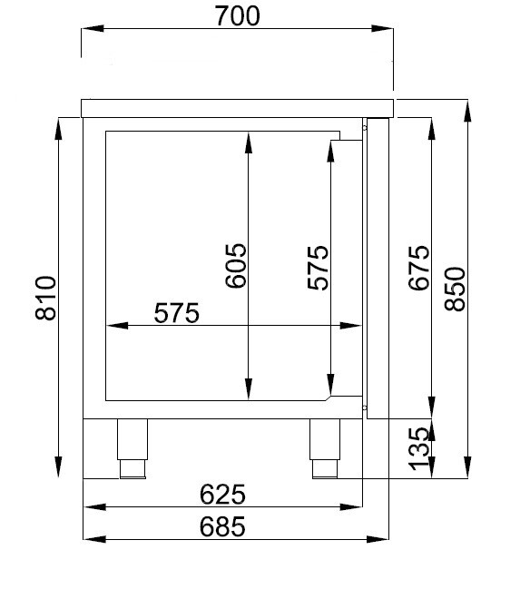 Combisteel Refrigerated Counter 2 Door, 281L, Ventilated Cooling 3