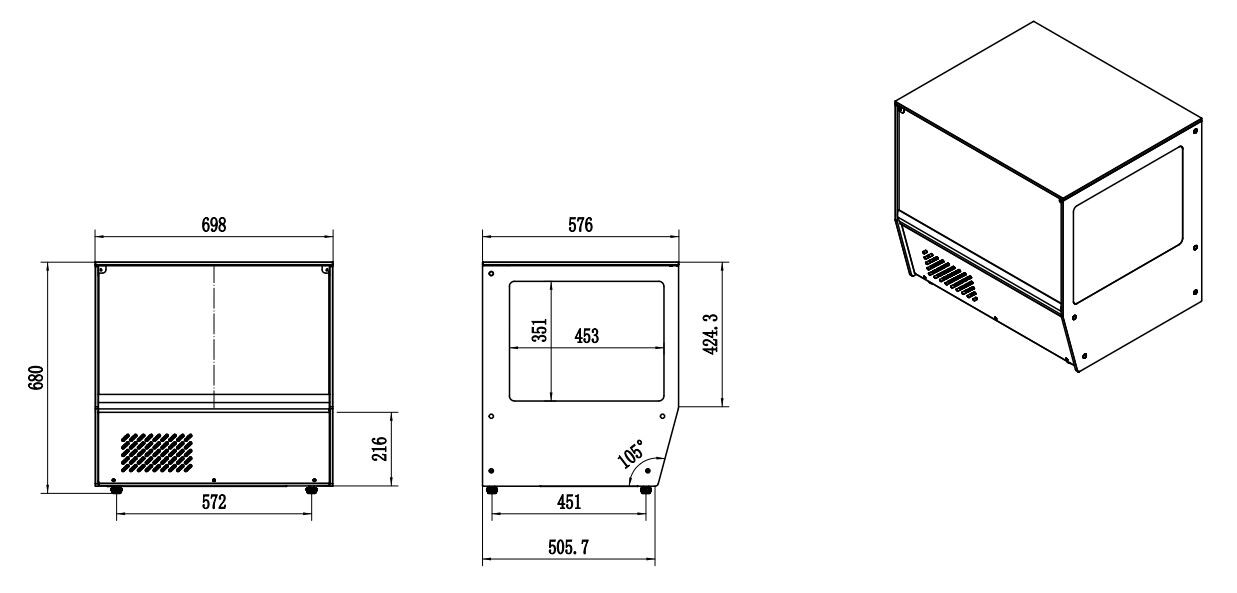 Combisteel Cold Display 125L, Curved Glass, LED Lighting 2