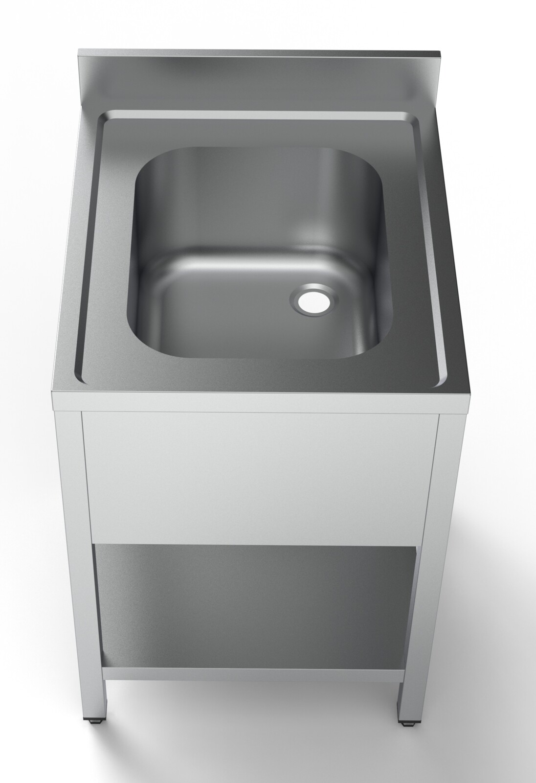 Combisteel Sink Unit with Middle Shelf 600x700mm, Stainless Steel 2