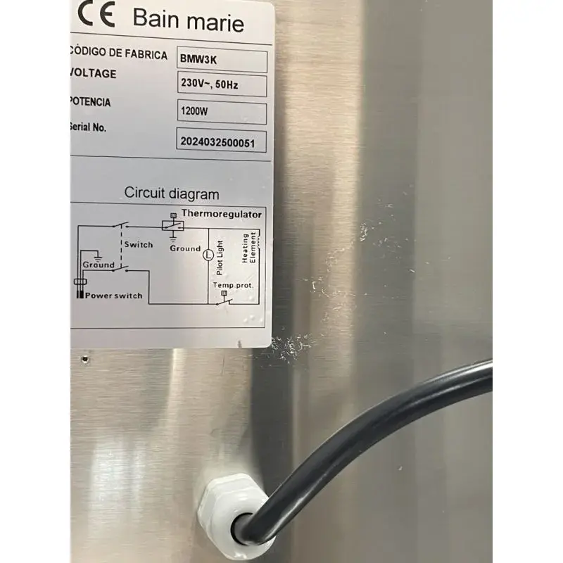 Banks BMW3 Wet Bain Marie with GN 1/3 Containers 1.2kW 2