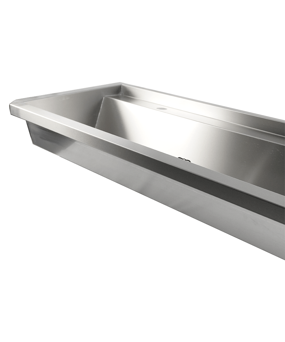 Combisteel 4-Tap Wash Basin 2400mm with Splash Shield 5