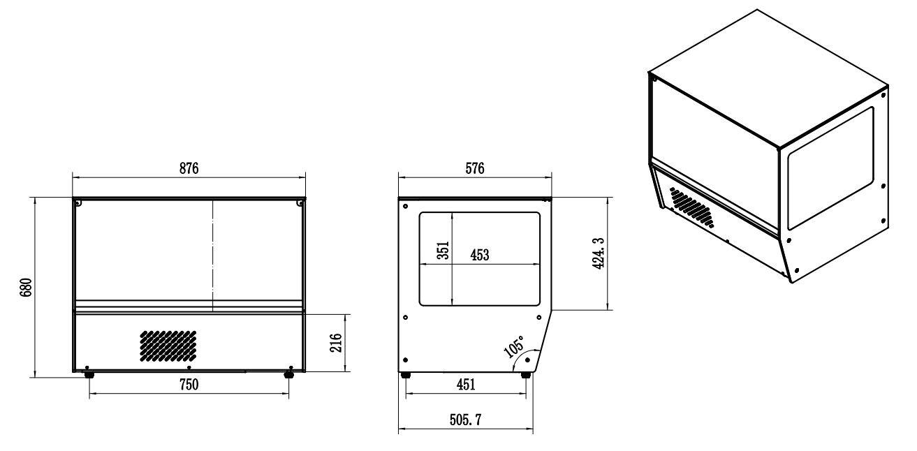 Combisteel Cold Display 159L, LED Lighting, Curved Glass 2