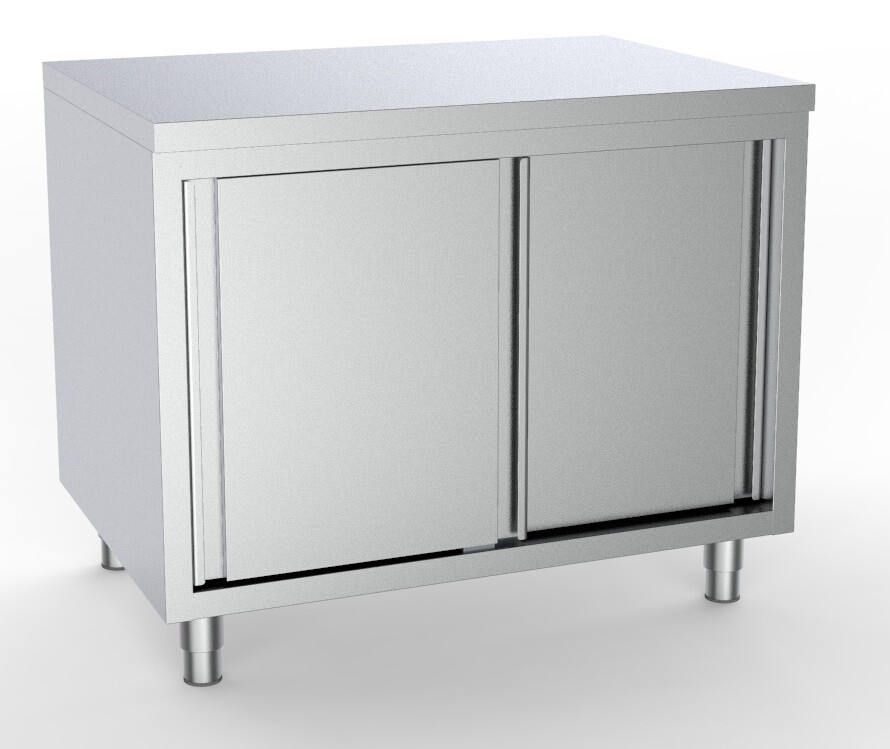 Combisteel Worktable Sliding Doors 1600mm, Stainless Steel 430 1
