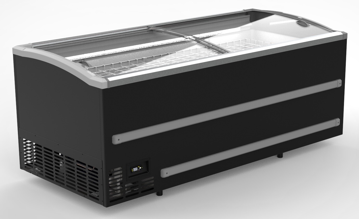 Combisteel Supermarket Chest Freezer 1216L, Manual Defrost, Black 1