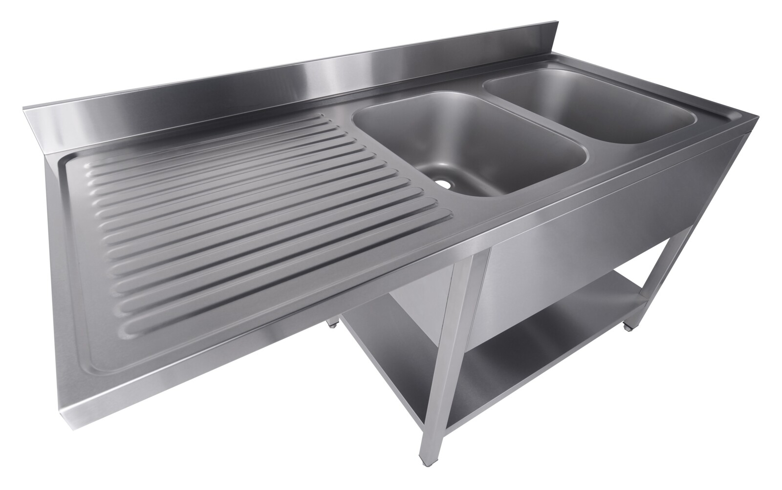Combisteel Sink Unit with Dishwasher Shelf 1600mm, Right Basin 2