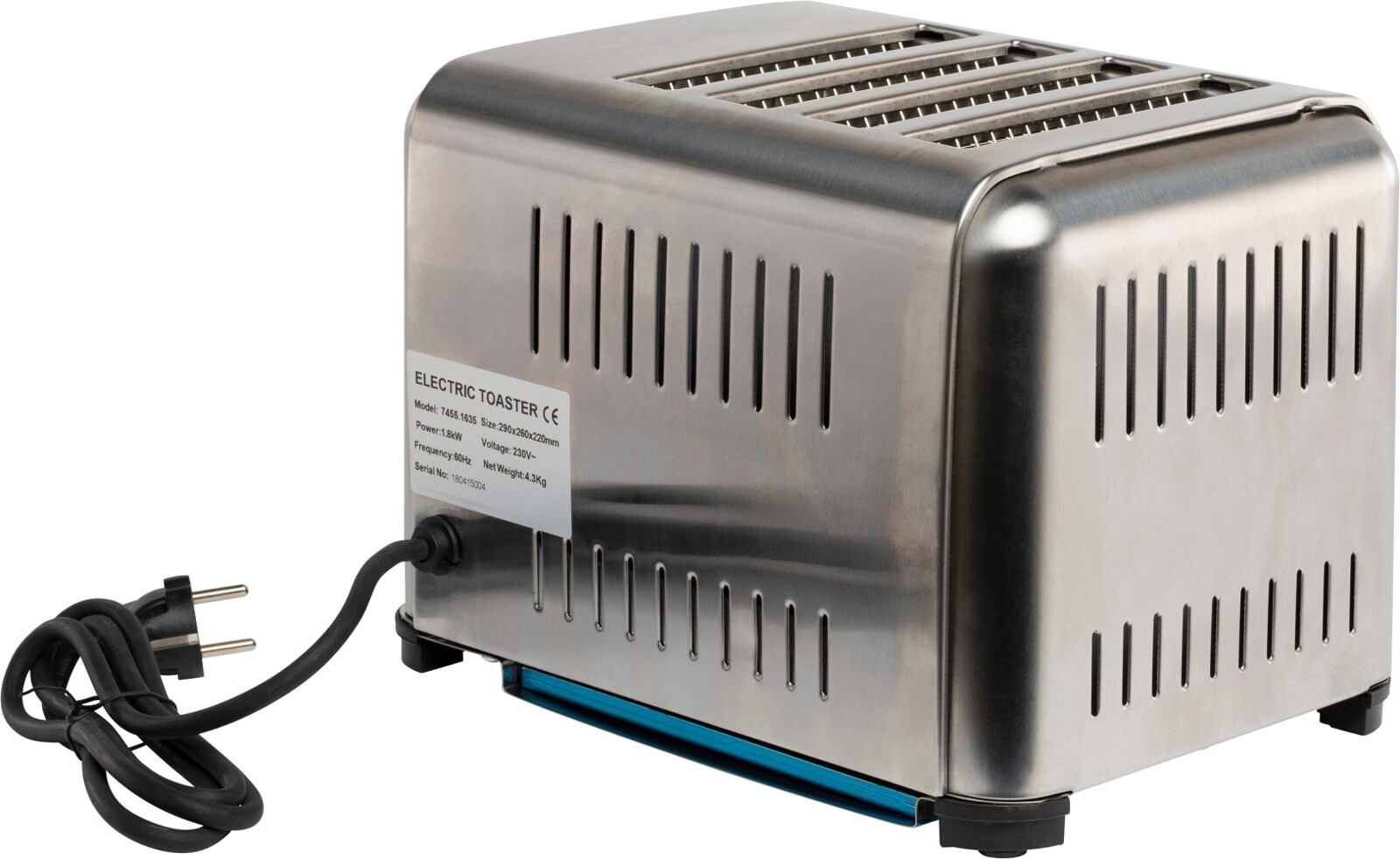 Combisteel 4-Slot Commercial Toaster, 1.8 kW, Stainless Steel 4