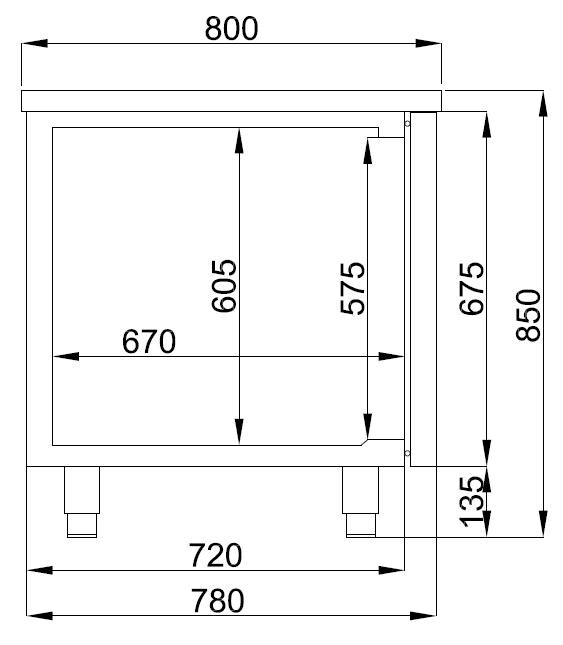 Combisteel Refrigerated Bakery Counter 3 Door, 615L, Pro Line 2