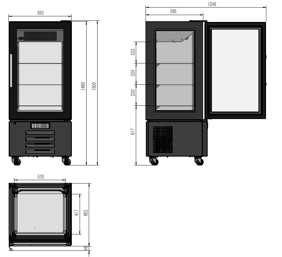 Combisteel Refrigerated Dessert Display 1500mm, 280L, LED Lighting 2
