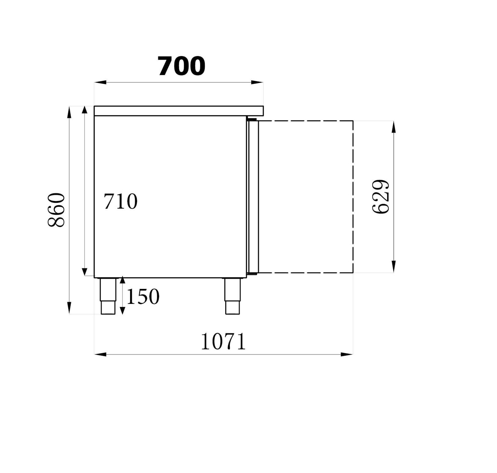 Combisteel 3-Door Refrigerated Counter 417L, Ventilated Cooling 2