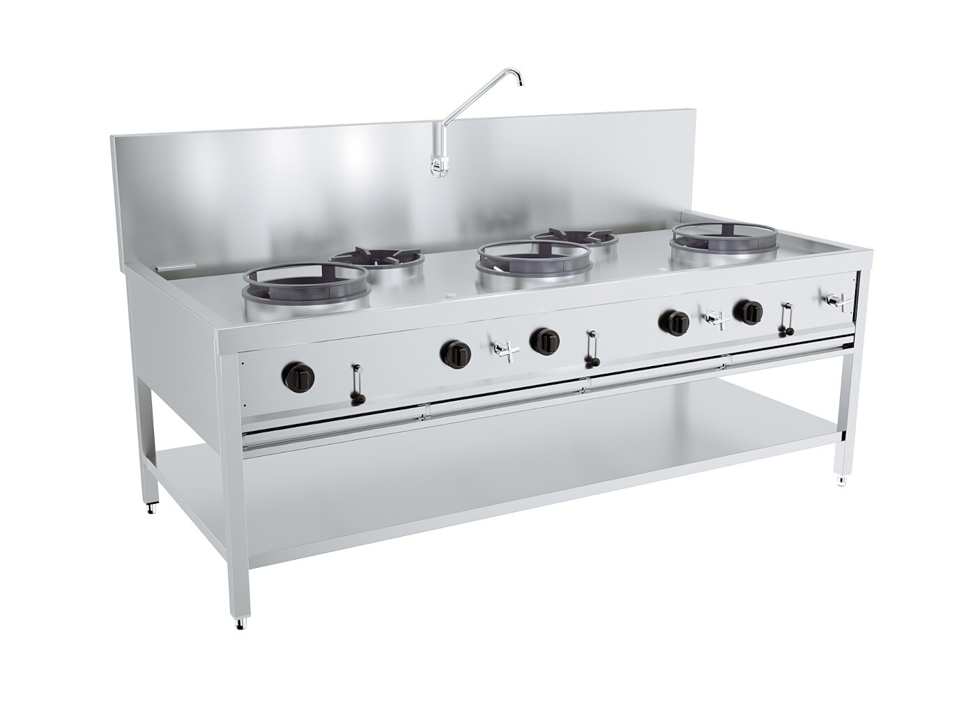 Combisteel Gas Wok Table 5 Burner, 69 kW, Freestanding 1