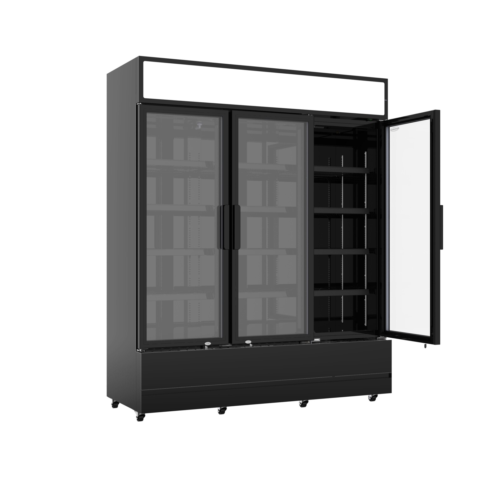 Combisteel 3 Glass Door Refrigerator FCU-1200 BL, 1065L Black 2