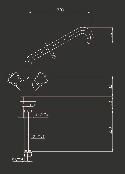 Klarco Single Hole Kitchen Faucet, 3/4 Inch Water Inlet 2