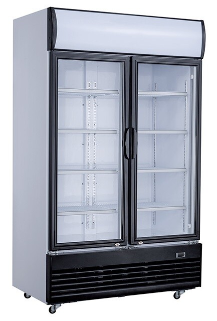 Combisteel Refrigerator 2 Glass Doors 1000L Mobile 2