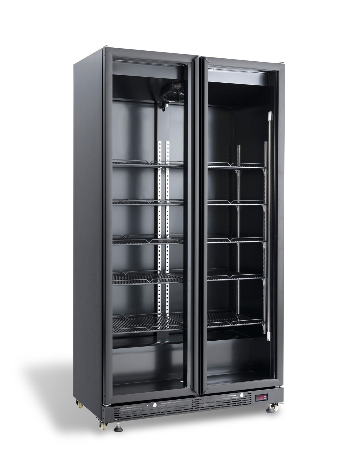 Combisteel Glass Door Refrigerator 850L, 2 Doors, Black 1