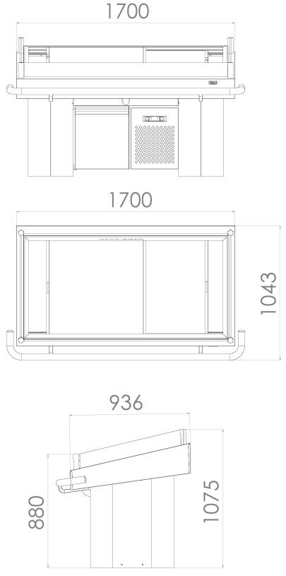 Combisteel Fish Counter 1800mm, Stainless Steel Display Case 2