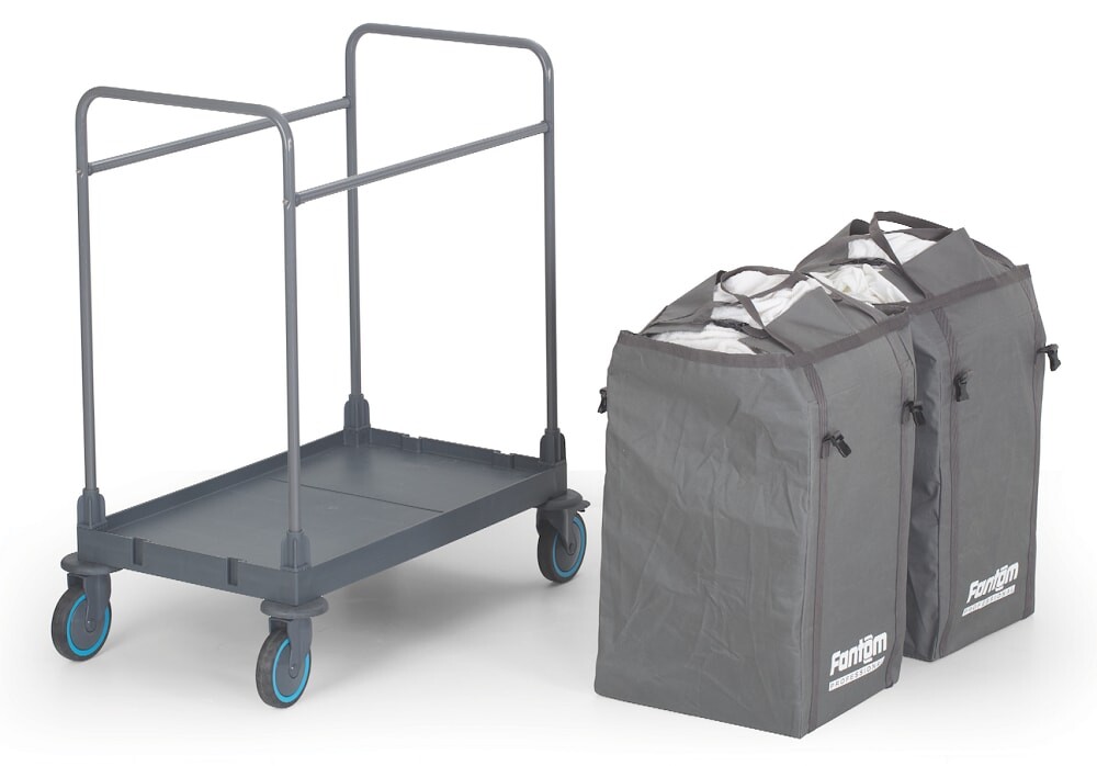 Procart 62 Laundry Collecting Trolley with 2x125L Bags 4