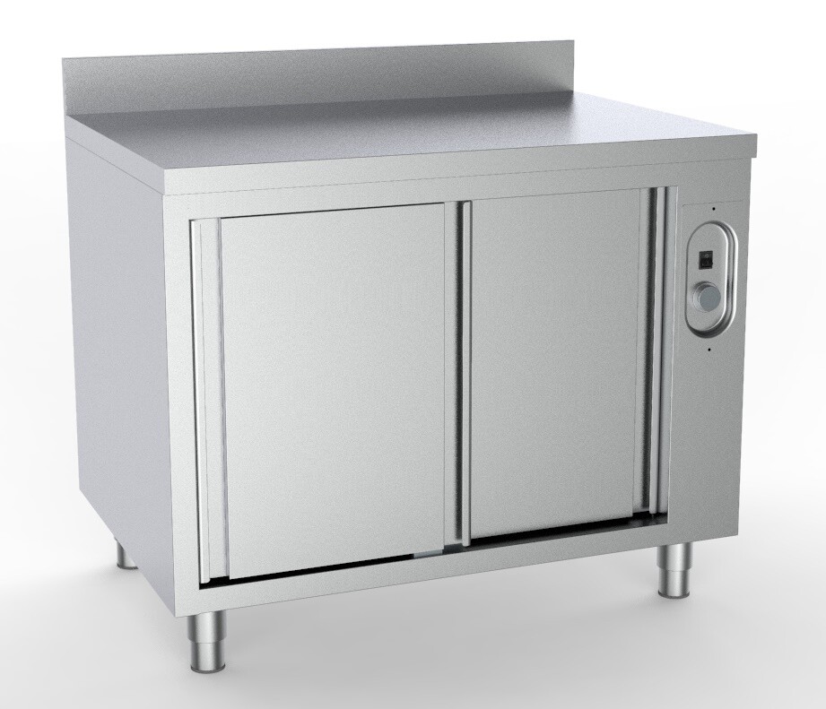 Heated Cupboard Upstand 700mm Deep, 1600mm Wide, 2 Door 1