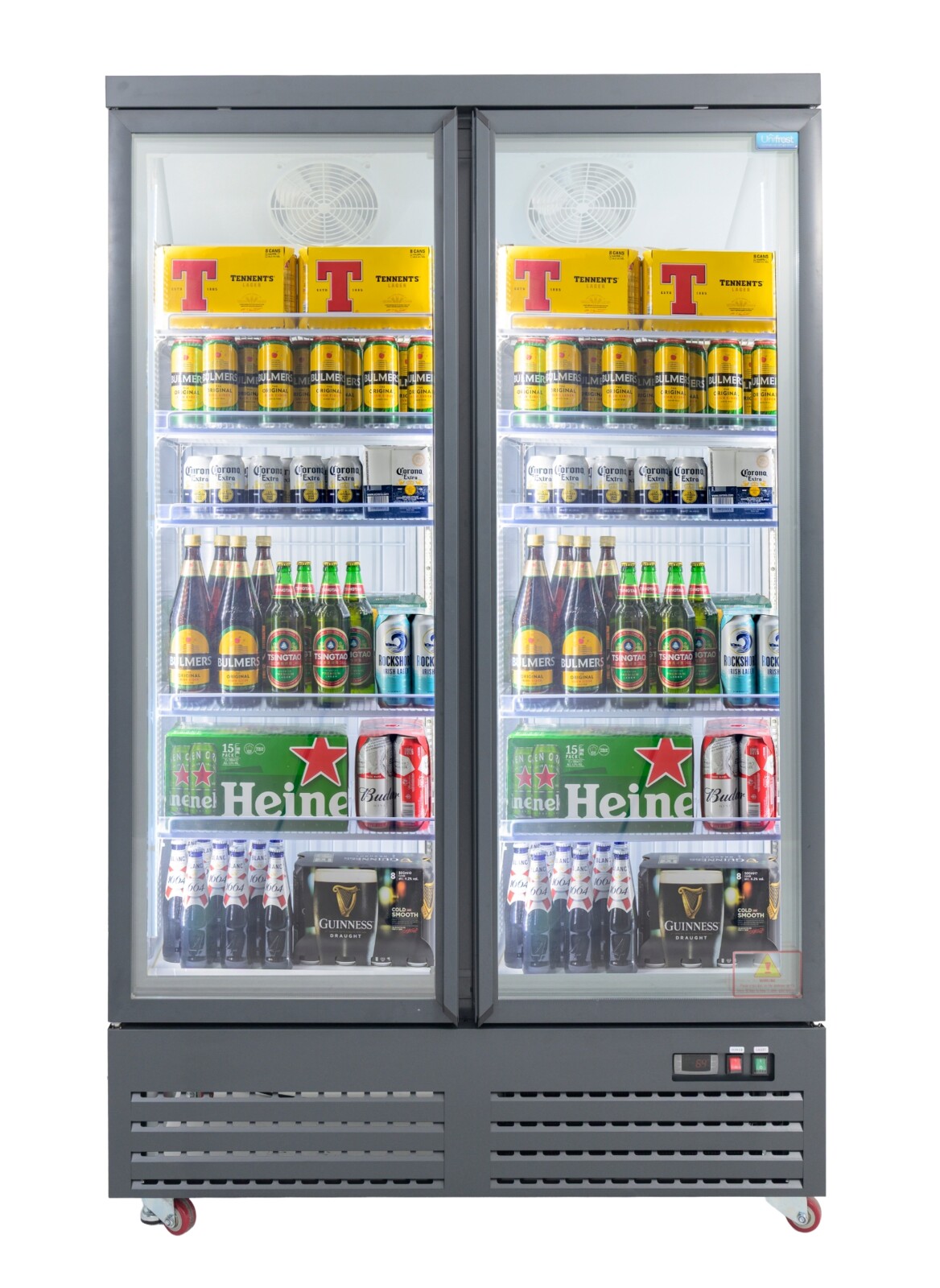 Unifrost HVR22B 2-Door Display Refrigerator 960L Commercial 2