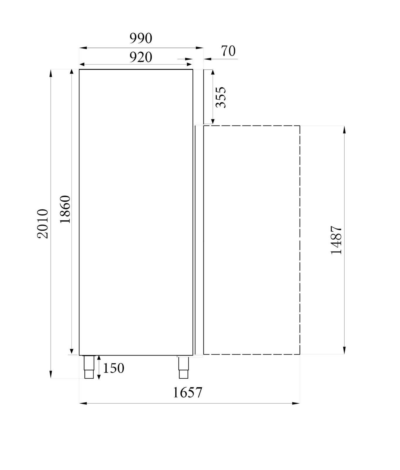 Combisteel Freezer Cabinet 737L, Single Door, -18°C to -22°C 2
