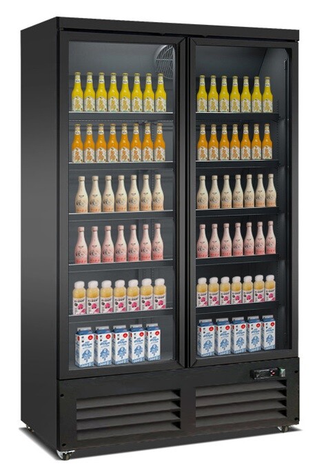 Combisteel Black Glass Door Refrigerator 1000L, CEB-1200R BL 1