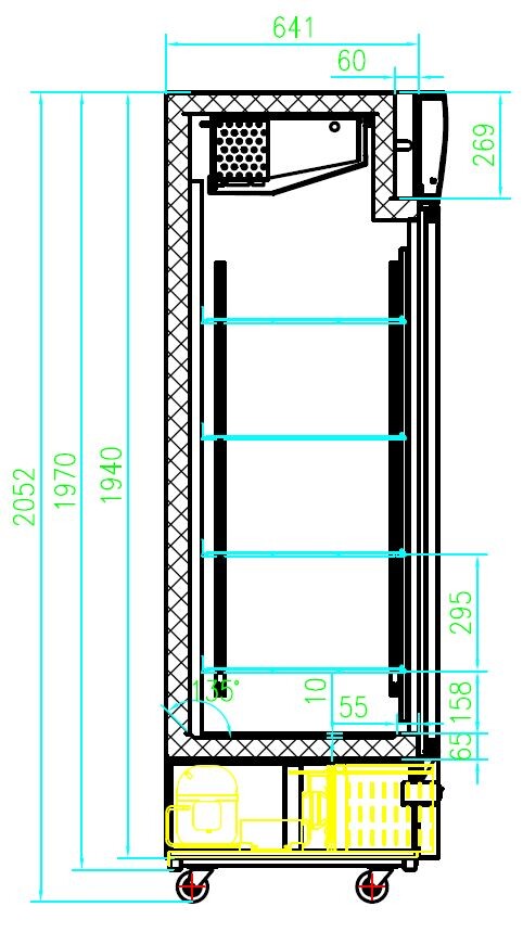 Combisteel Glass Door Refrigerator 1079L, 2 Doors, LED Display 2