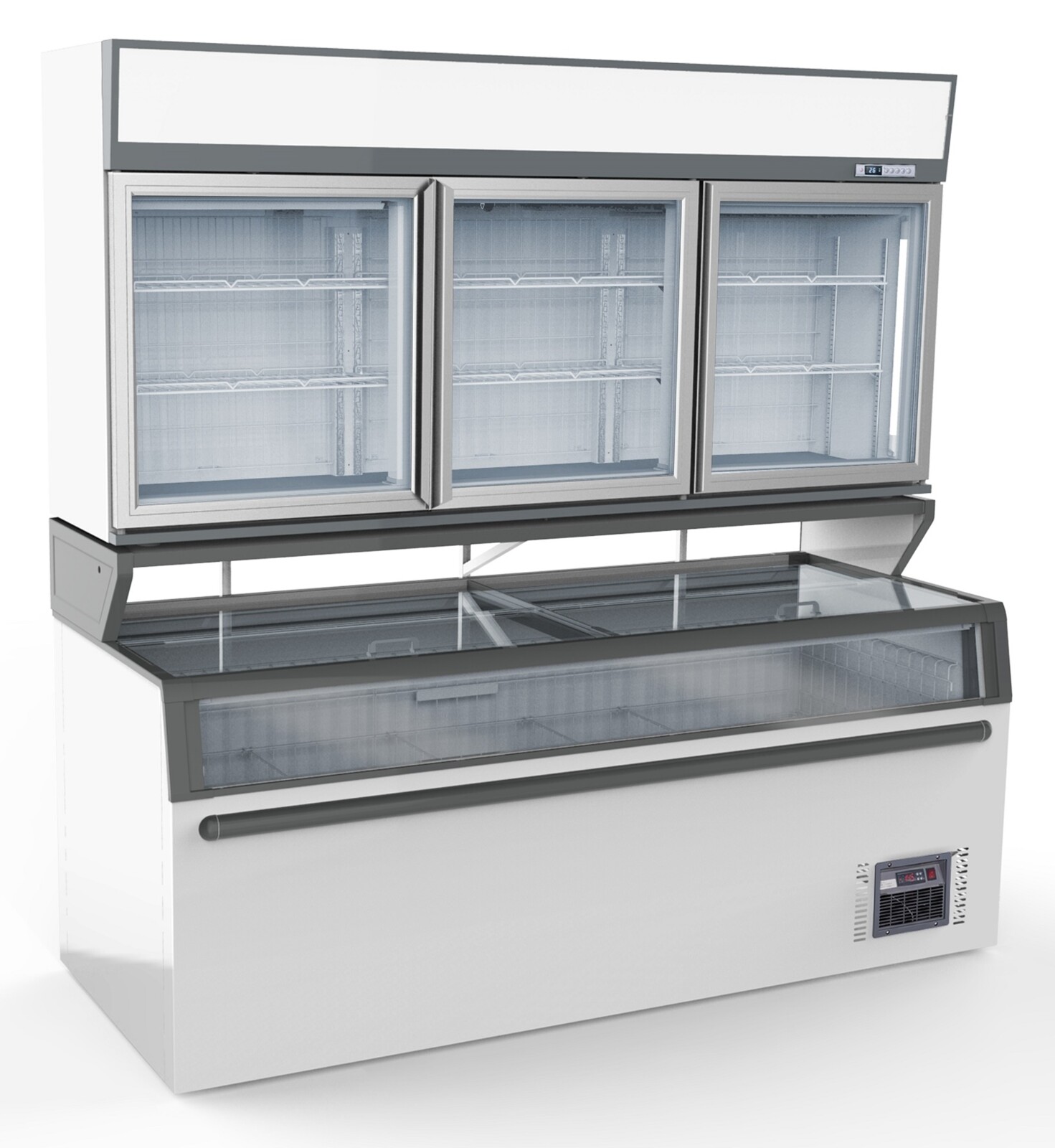 Combisteel Wall Mounted Freezer 3 Glass Doors, 1446L Capacity 1