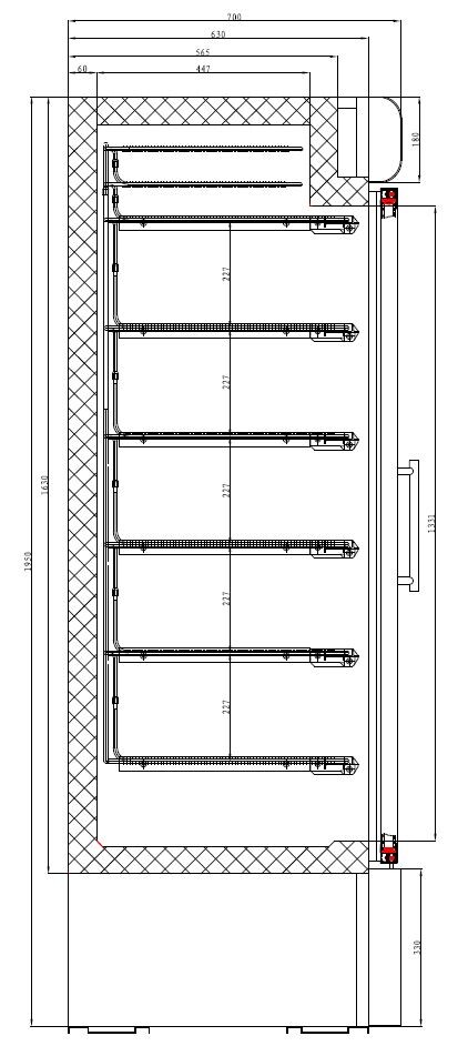 Combisteel Single Glass Door Freezer, 578L Capacity, LED Display 2