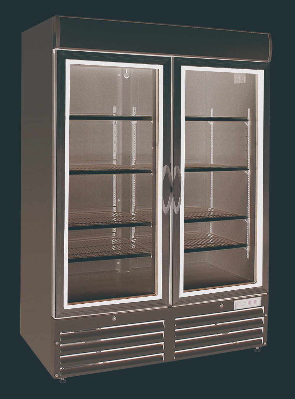 Combisteel 2 Door Glass Freezer 920L, Commercial Display Freezer 1