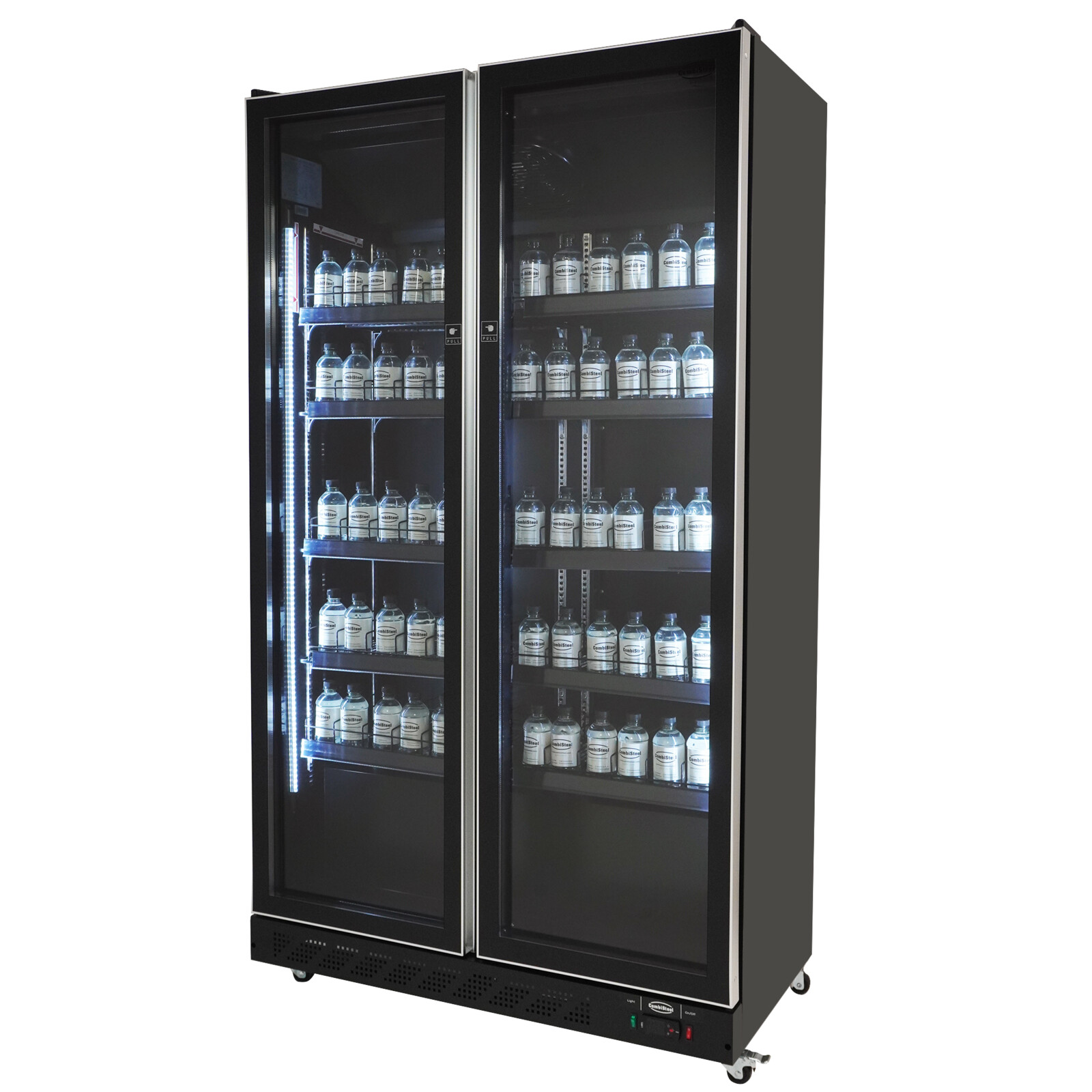 Combisteel Glass Door Refrigerator 758L, 2 Doors, Mobile Black 2