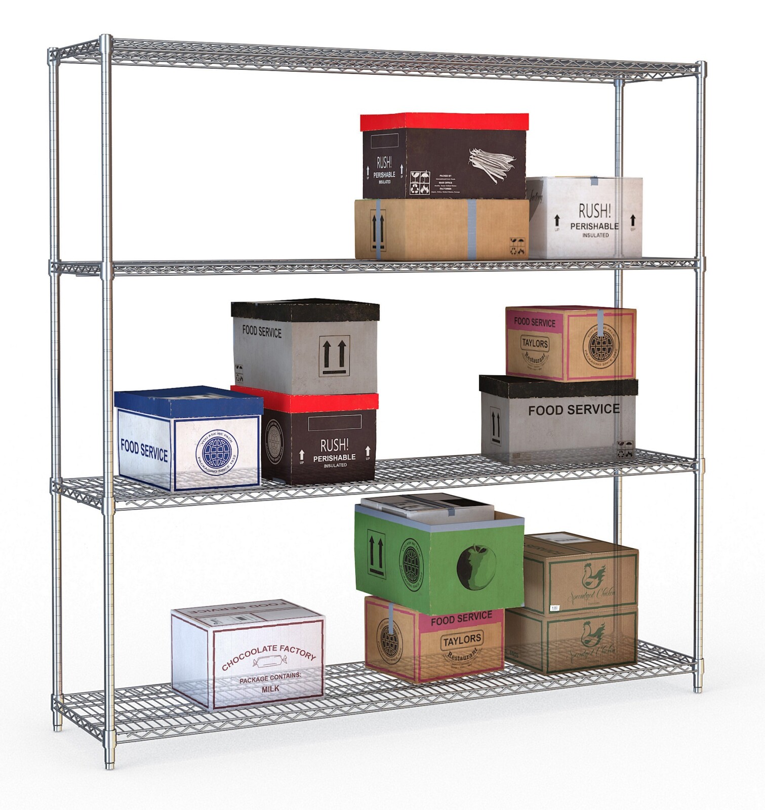 Creative Kitchen 4-Level Chrome Steel Shelf Unit, 1800x1800mm 2