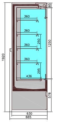 Combisteel Jamie 1.3 Wall Mounted Display Unit, 409L, LED Lighting 2