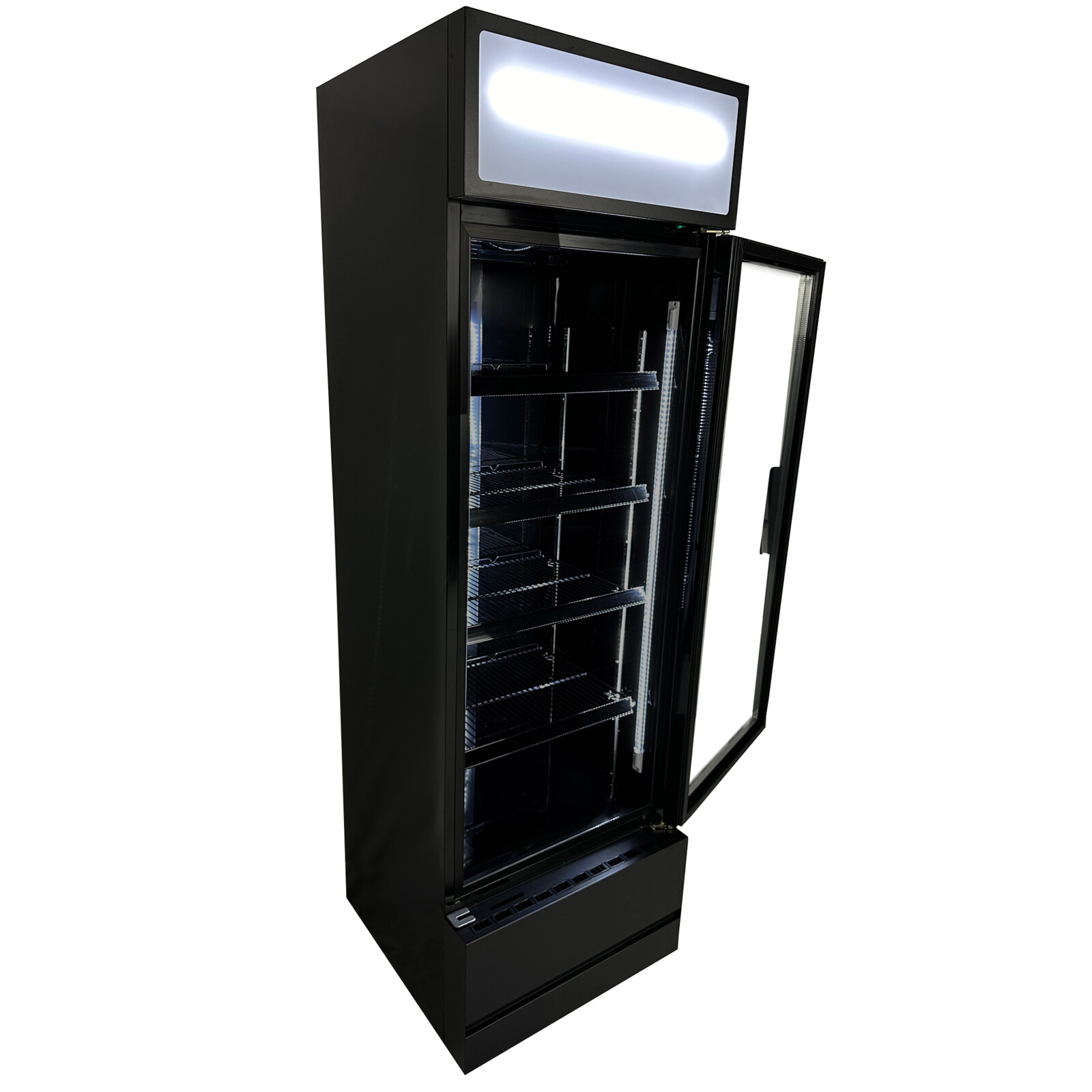 Combisteel Glass Door Refrigerator FCU-370 BL, 360L Black 4