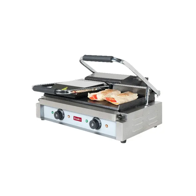 Banks TCG-RF Twin Panini Grill 3.6kW Cast Iron Plates 1