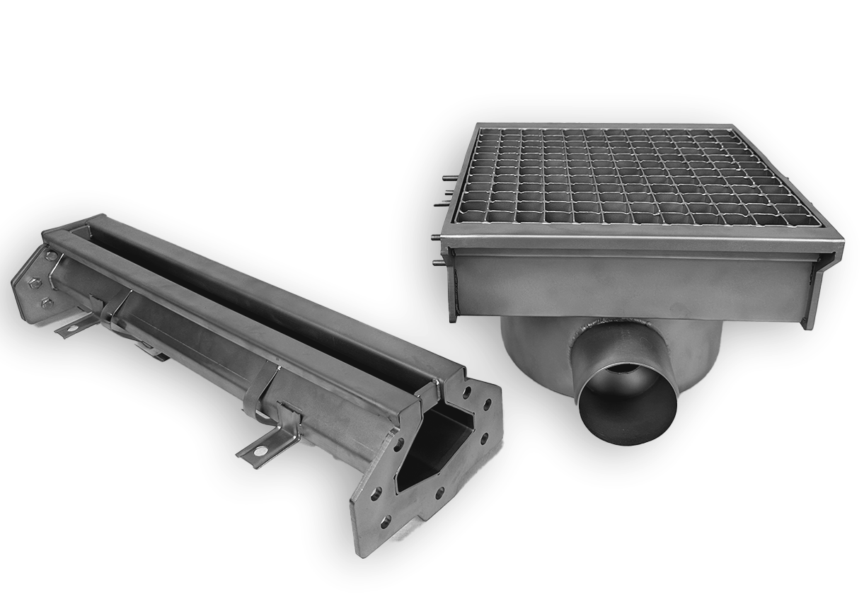 Combisteel Stainless Steel Floor Drain 300x265mm, 2 Outlets, 700kg Load 2