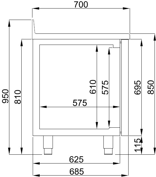 Combisteel 700 Refrigerated Counter Upstand 2 Door, 281L Monoblock 3