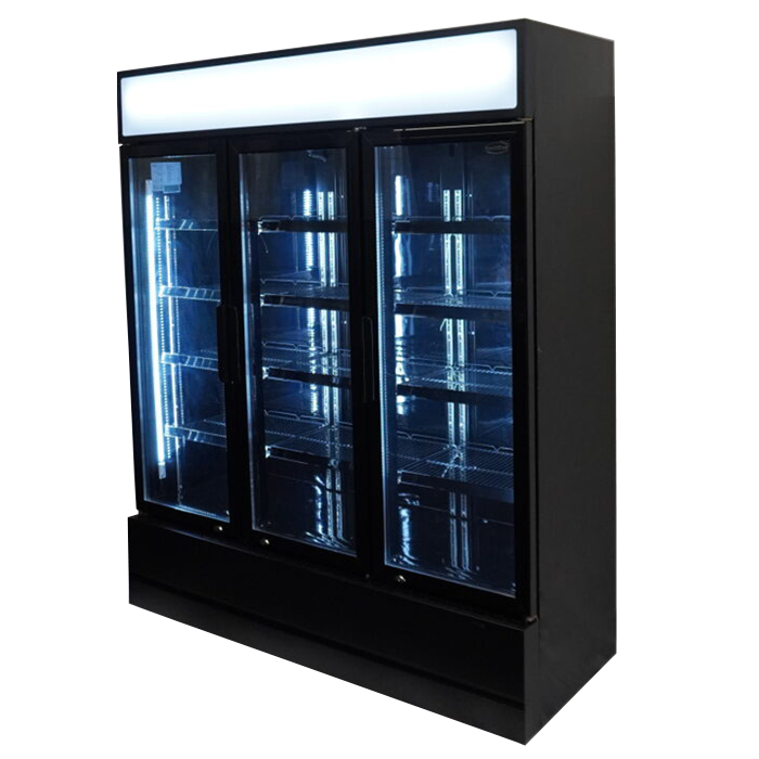 Combisteel 3 Glass Door Refrigerator FCU-1200 BL, 1065L Black 5