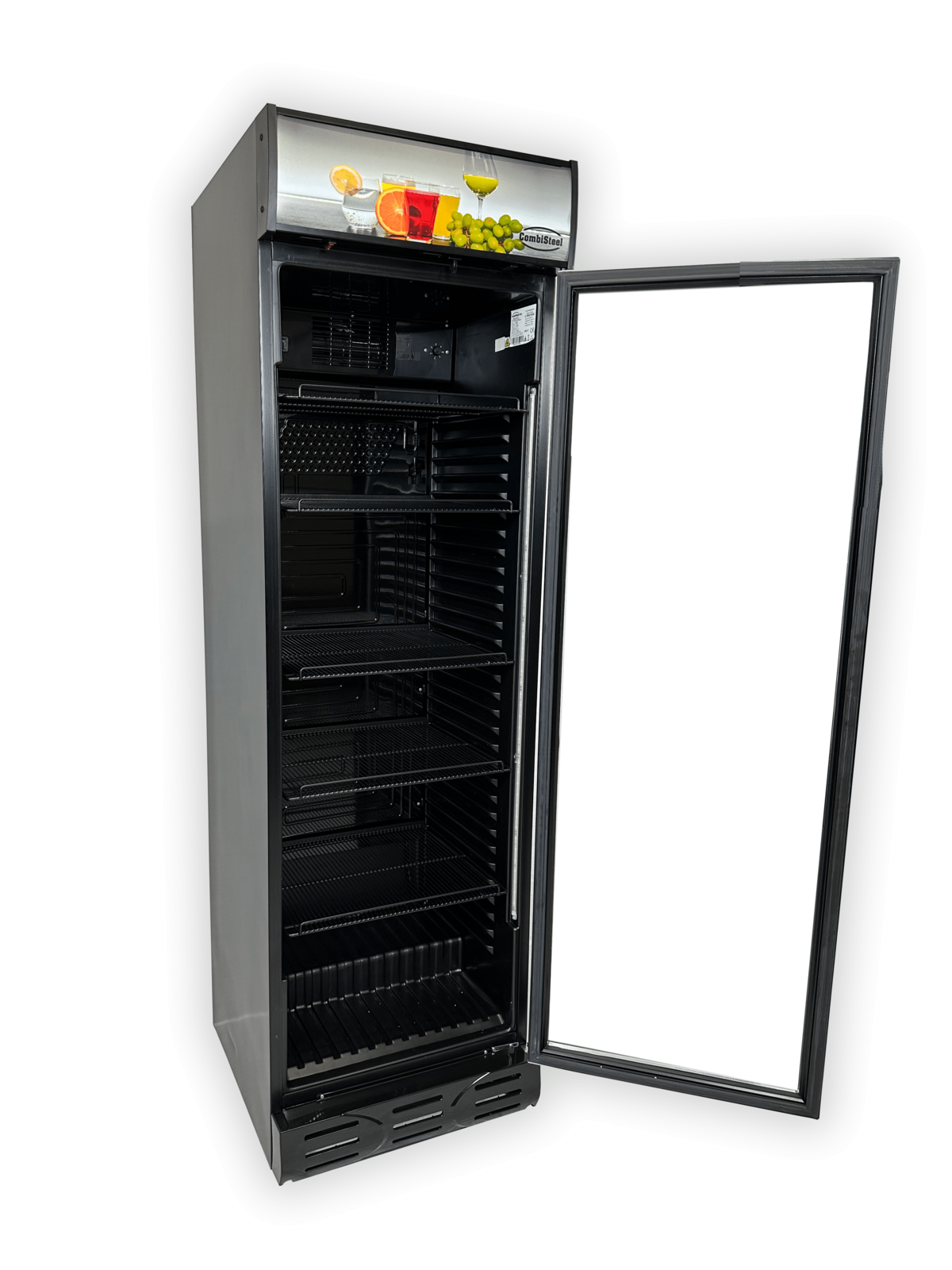 Combisteel Black Glass Door Refrigerator 382L, Single Door 5