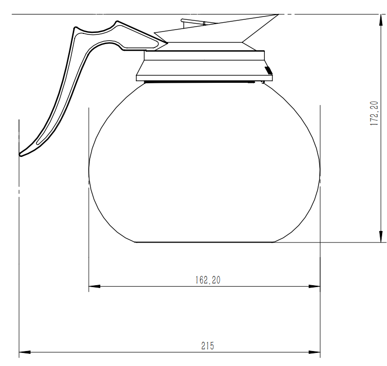 Combisteel Glass Coffee Jug 1.8L, Commercial Grade 2