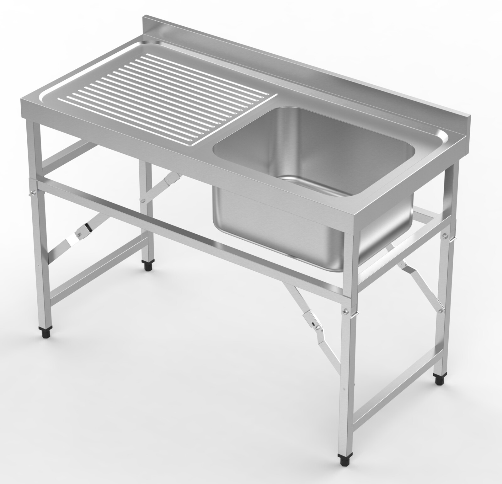 Combisteel Fold Down Sink Unit 1200mm, Stainless Steel Single Bowl 1