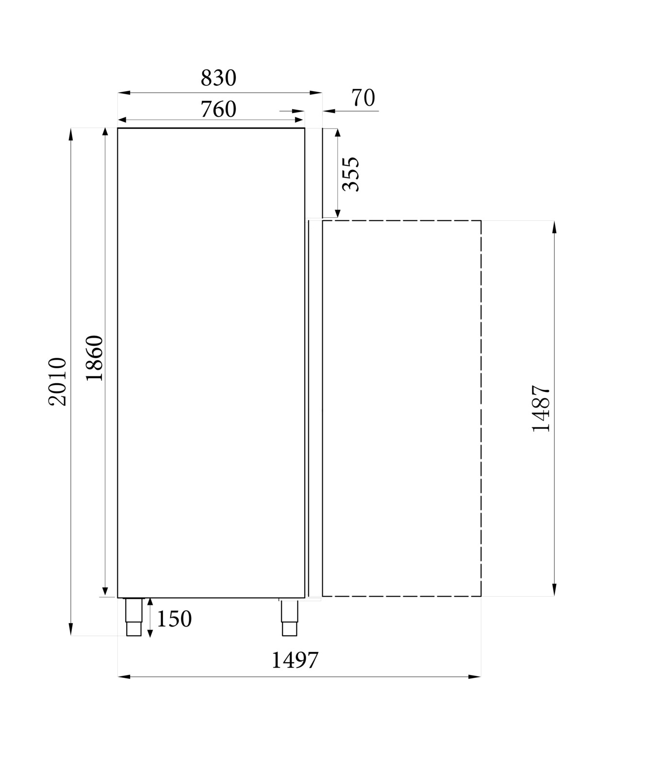 Combisteel 2-Door Refrigerator, 1410L, Stainless Steel 2