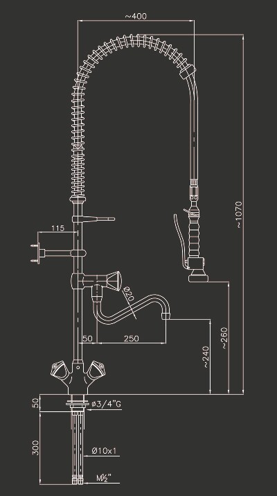 Klarco Pre-Rinse Unit Single Hole Connection, 3/4 Inch Inlet 2