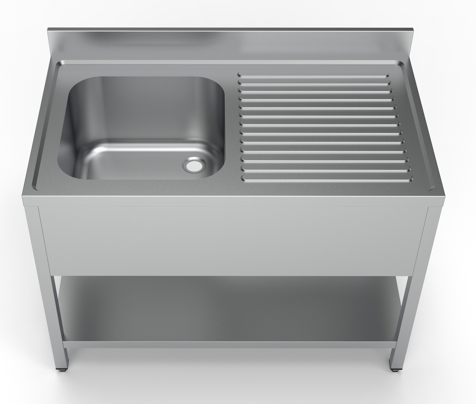 Combisteel Sink Unit 1200mm Left Bowl, Stainless Steel Shelf 2
