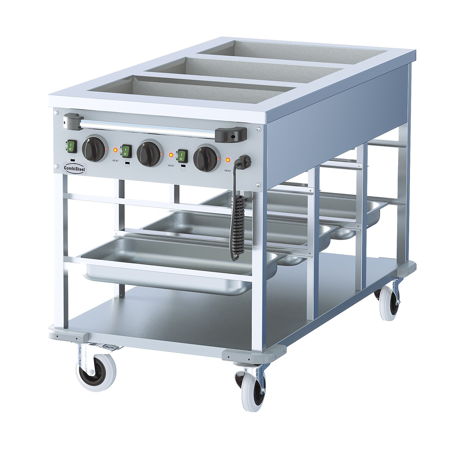 Combisteel Bain-Marie Trolley 3x GN 1/1, Electric Mobile Unit 2