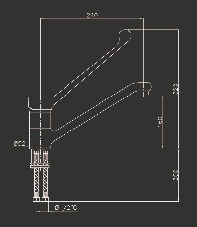 Klarco Elbow Command Faucet, Single Hole Mount, 1/2 Inch Inlet 3